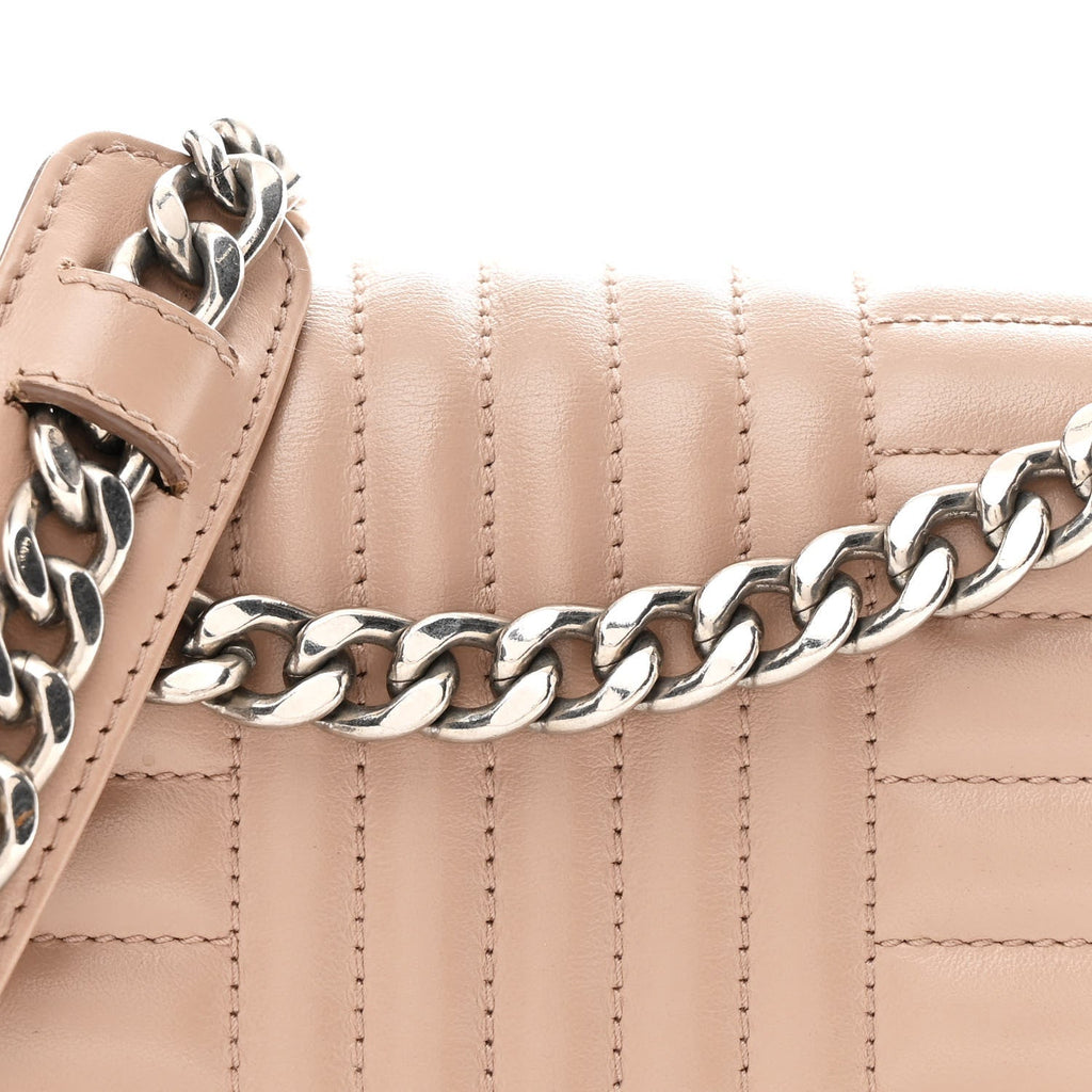 Soft Calfskin Impunture Diagramme Medium Chain Flap Shoulder Bag Cipria
