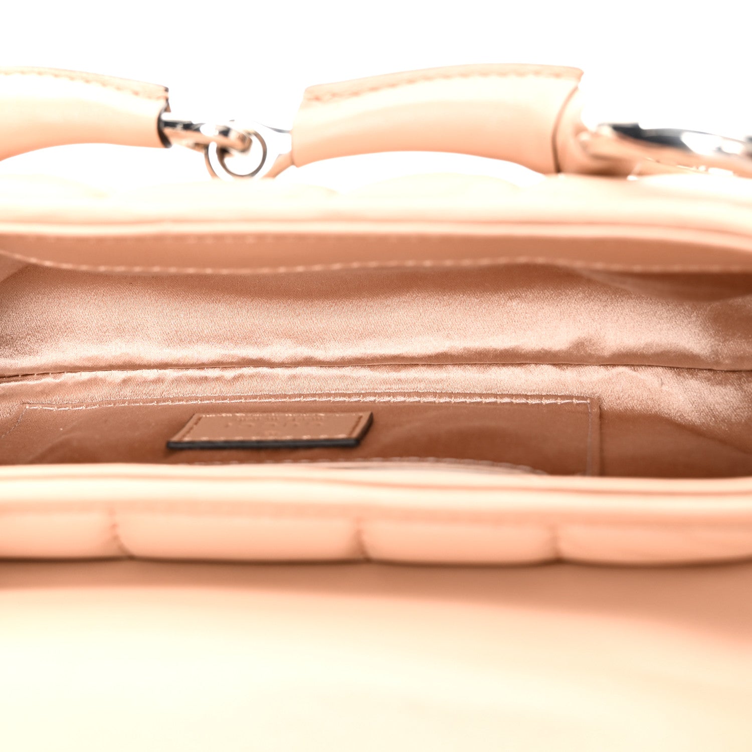 Nappa Vertical Matelasse Small Maxi Horsebit Chain Shoulder Bag Beige
