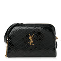 Patent Quilted Gaby Zipped Pouch Black