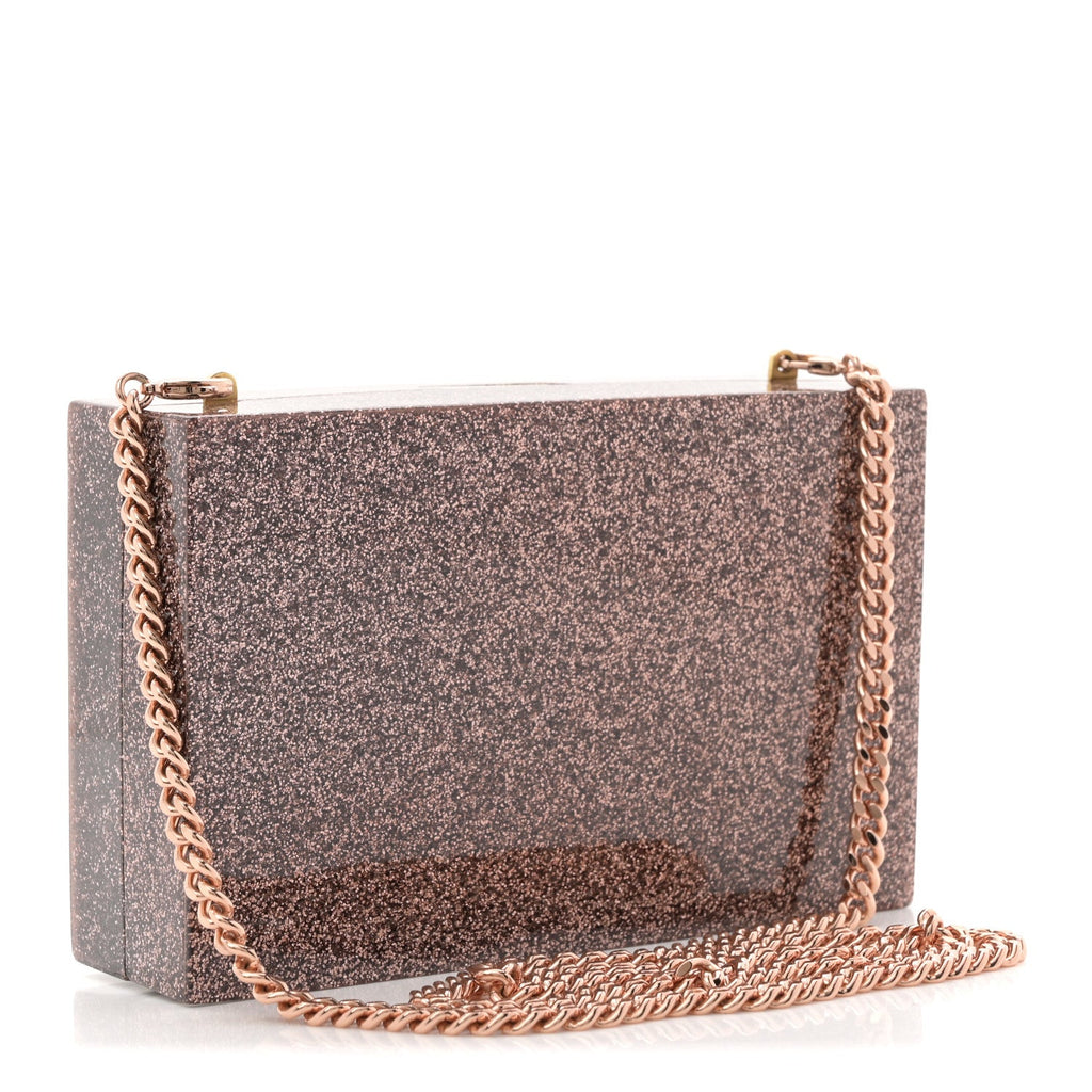 Acrylic Glitter Chain Clutch Copper