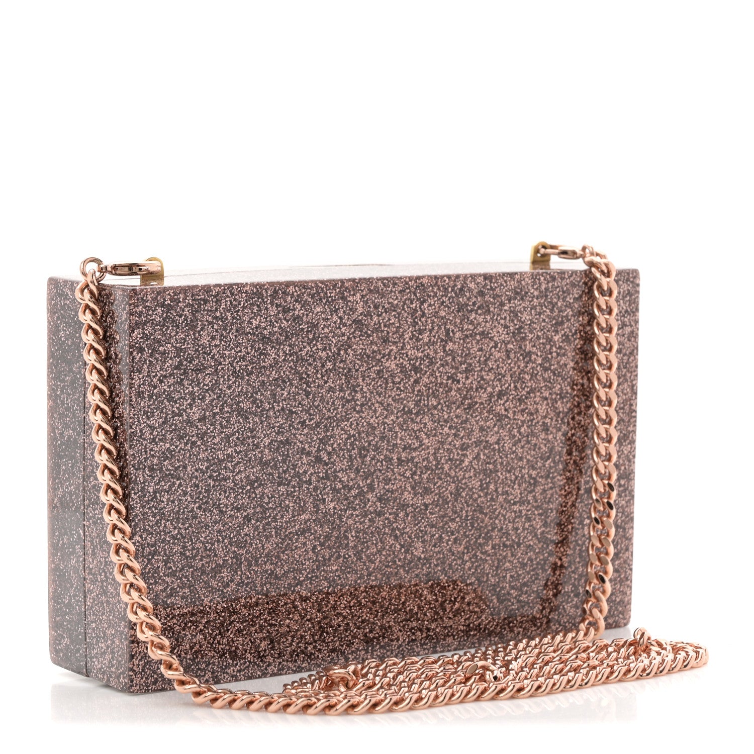 Acrylic Glitter Chain Clutch Copper