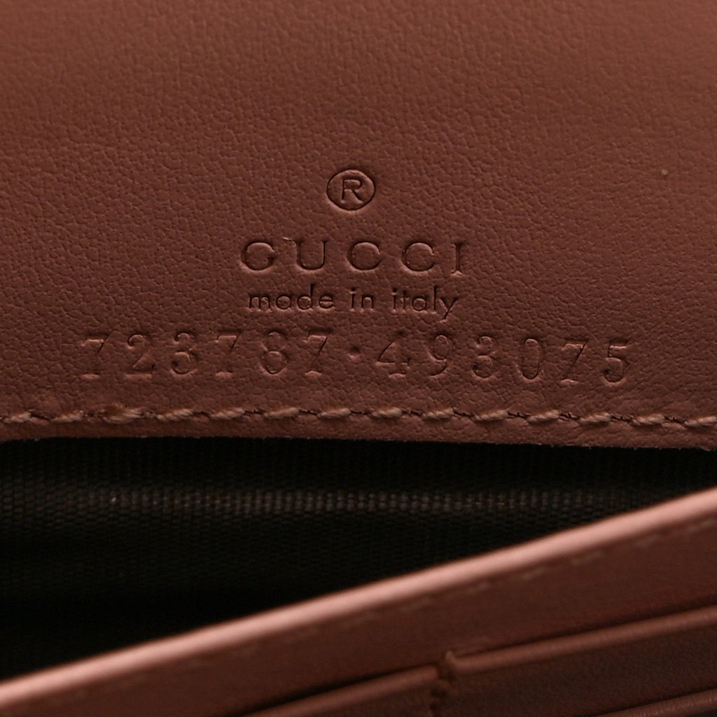 Calfskin GG Matelasse Chain Wallet Rhodamine Light Pink