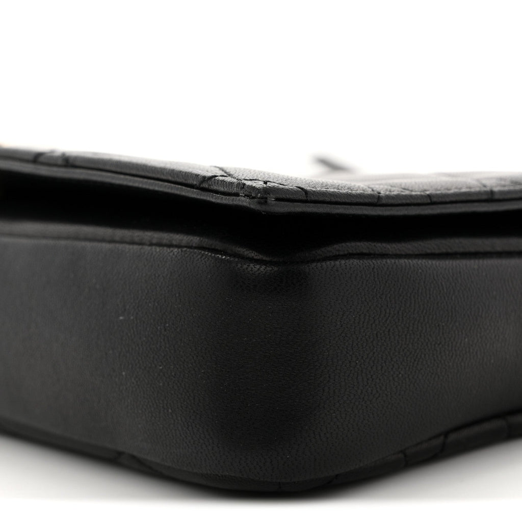 Lambskin Quilted Monogram Kate 99 Black