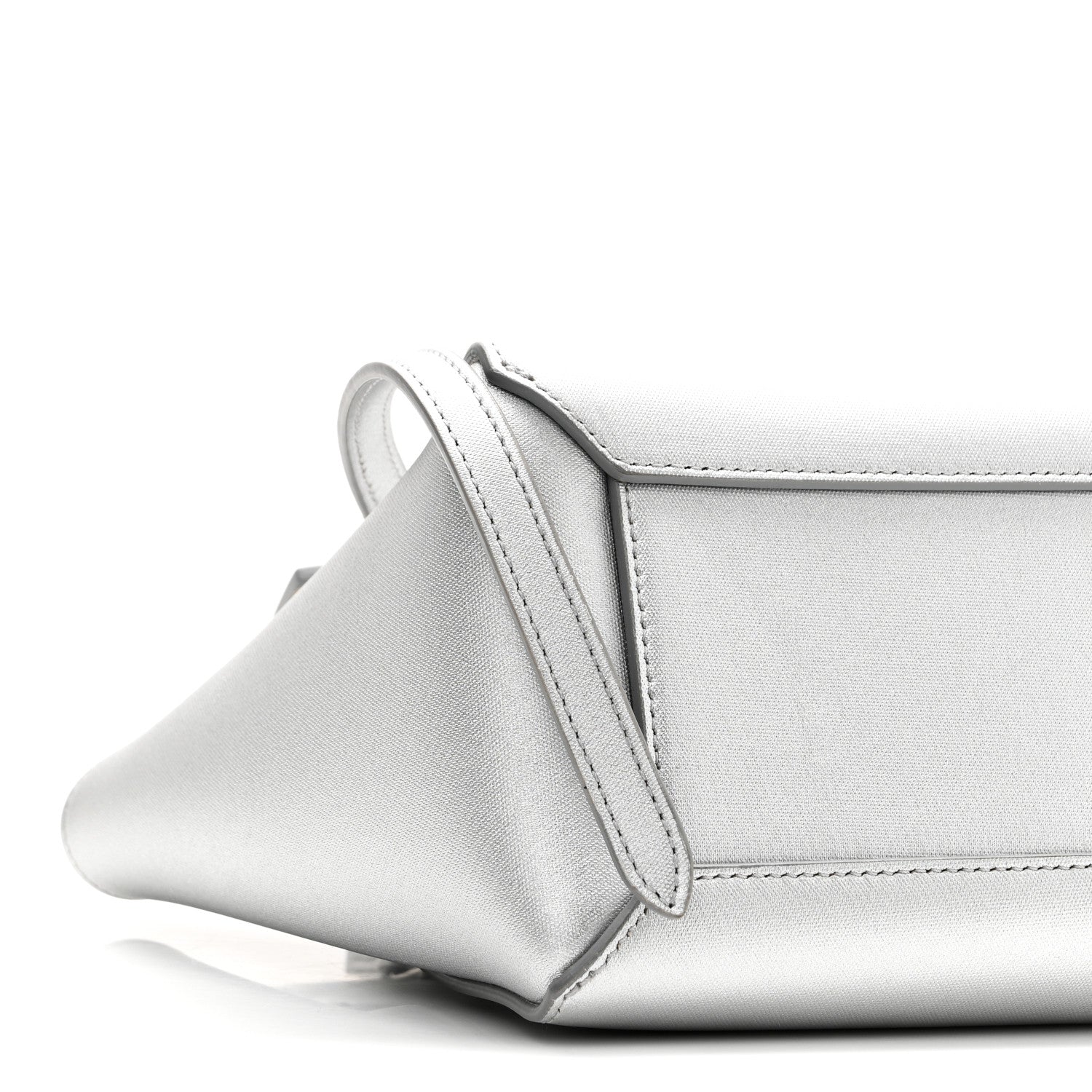 Laminated Calfskin Nano Belt Bag Silver