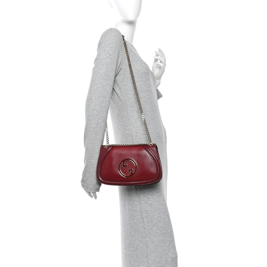 Calfskin Blondie Medium Shoulder Bag Dark Red