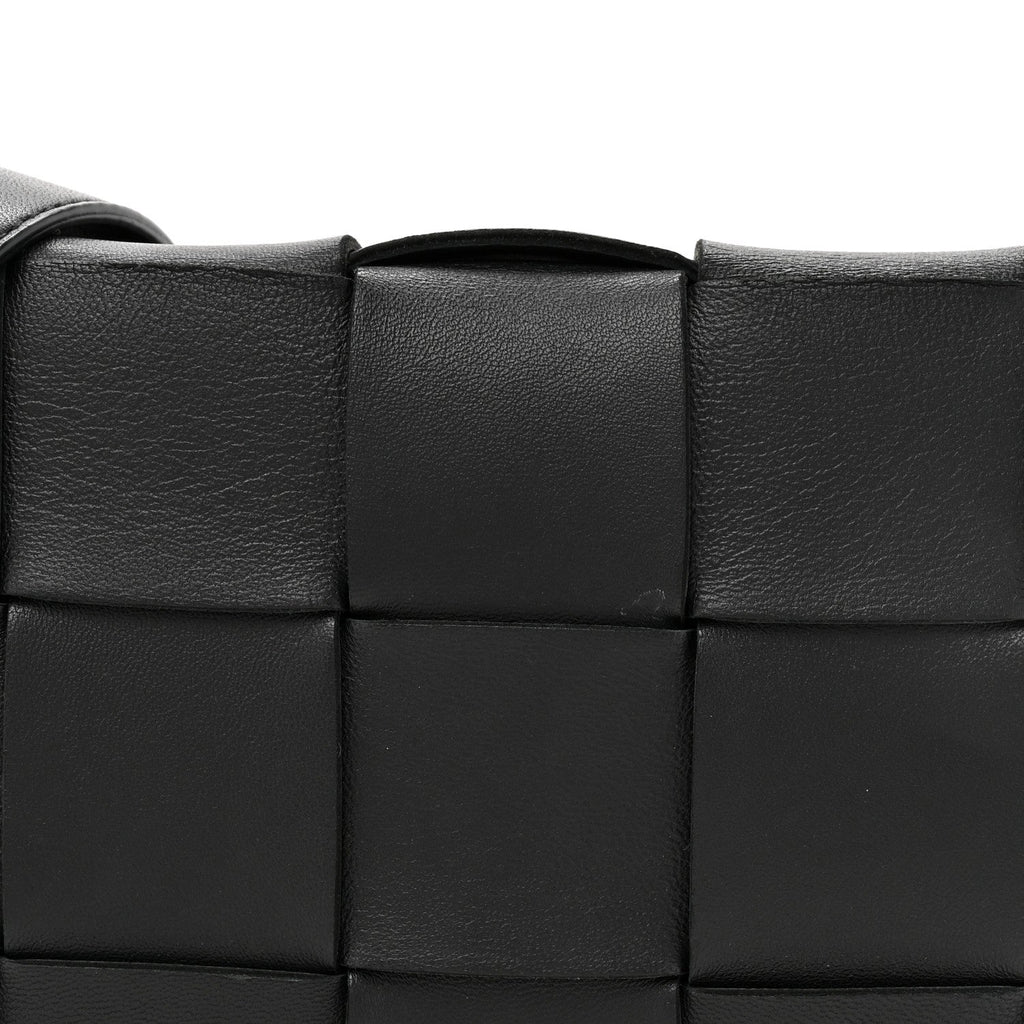Lambskin Maxi Intrecciato Cassette Crossbody Bag Black