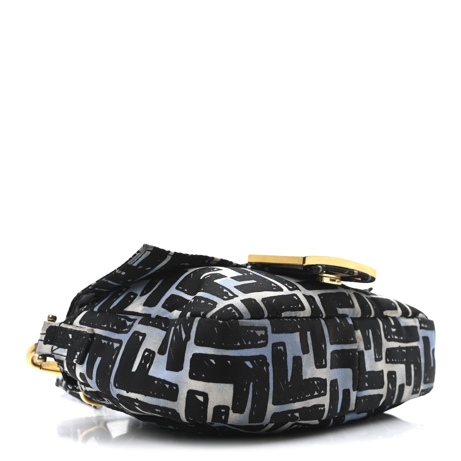 X JOSHUA VIDES Nylon FF Cloudy Mini Belt Baguette Bag White Celeste Black