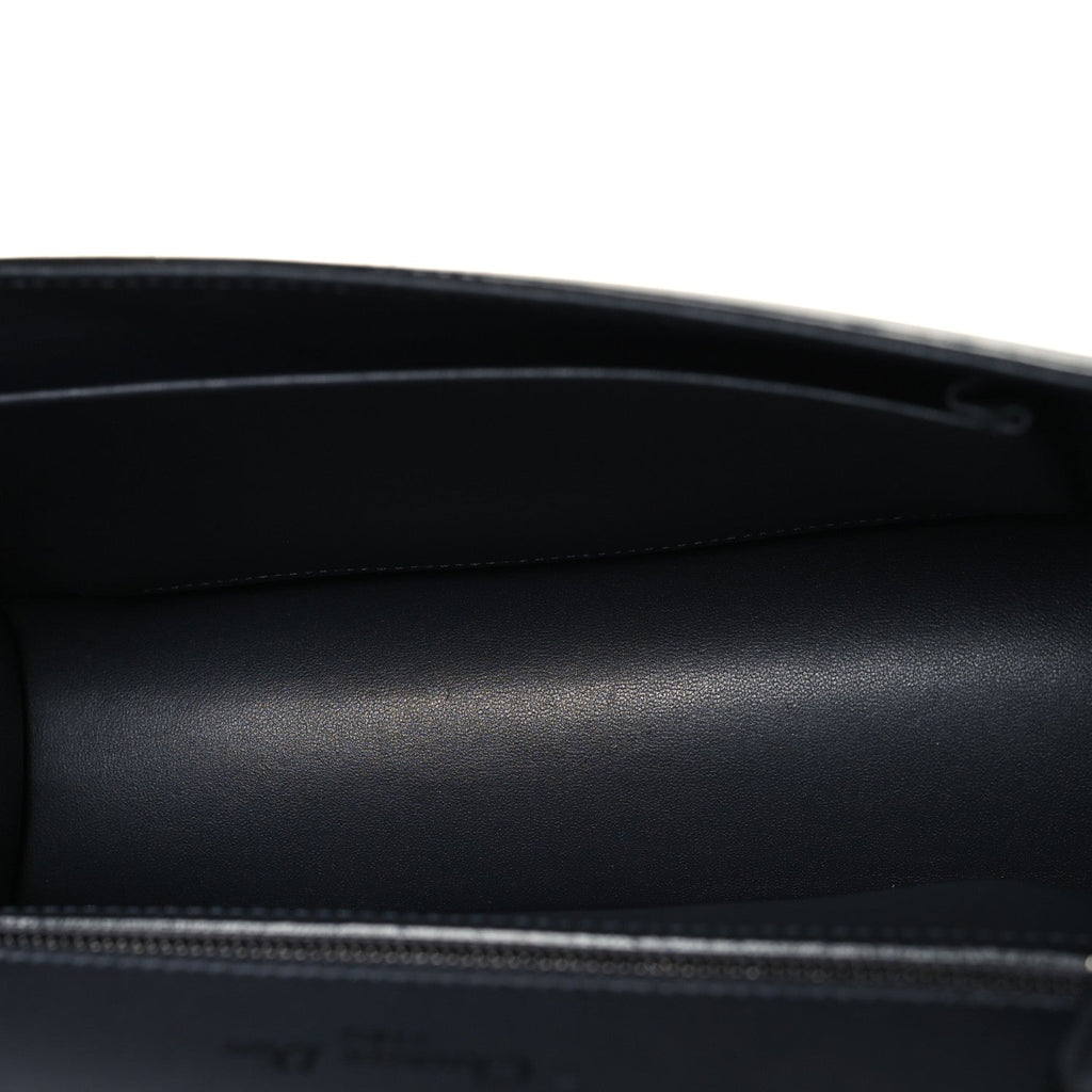 Metallic Patent Micro-Cannage Medium Diorama Flap Bag Onyx Black