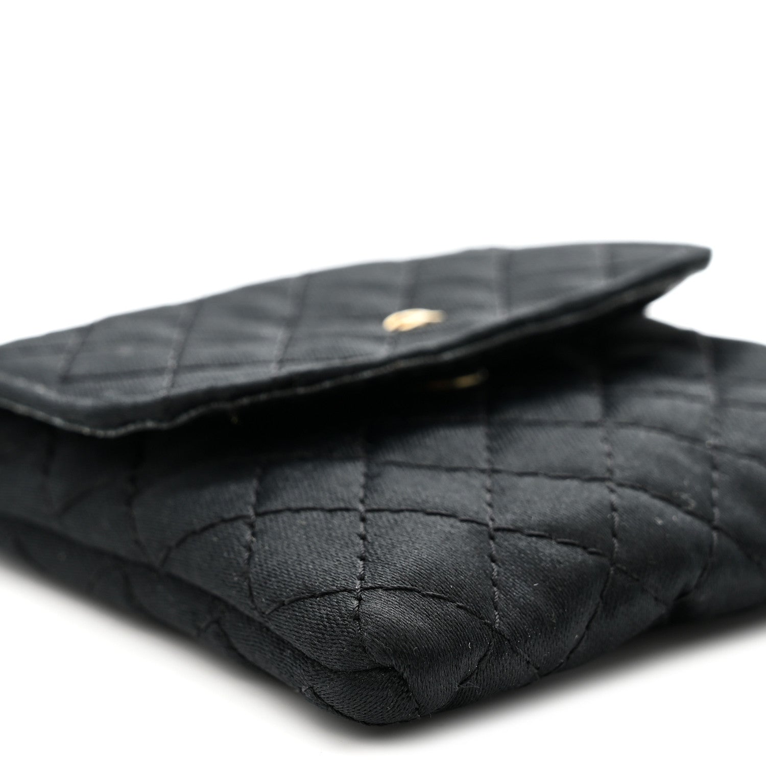 Jersey Quilted Micro Flap Bag Black