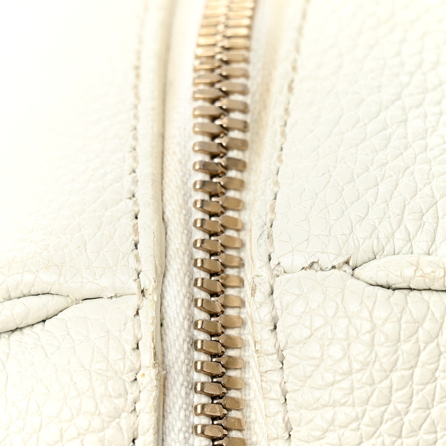 Grained Calfskin Palazzo Bowler White