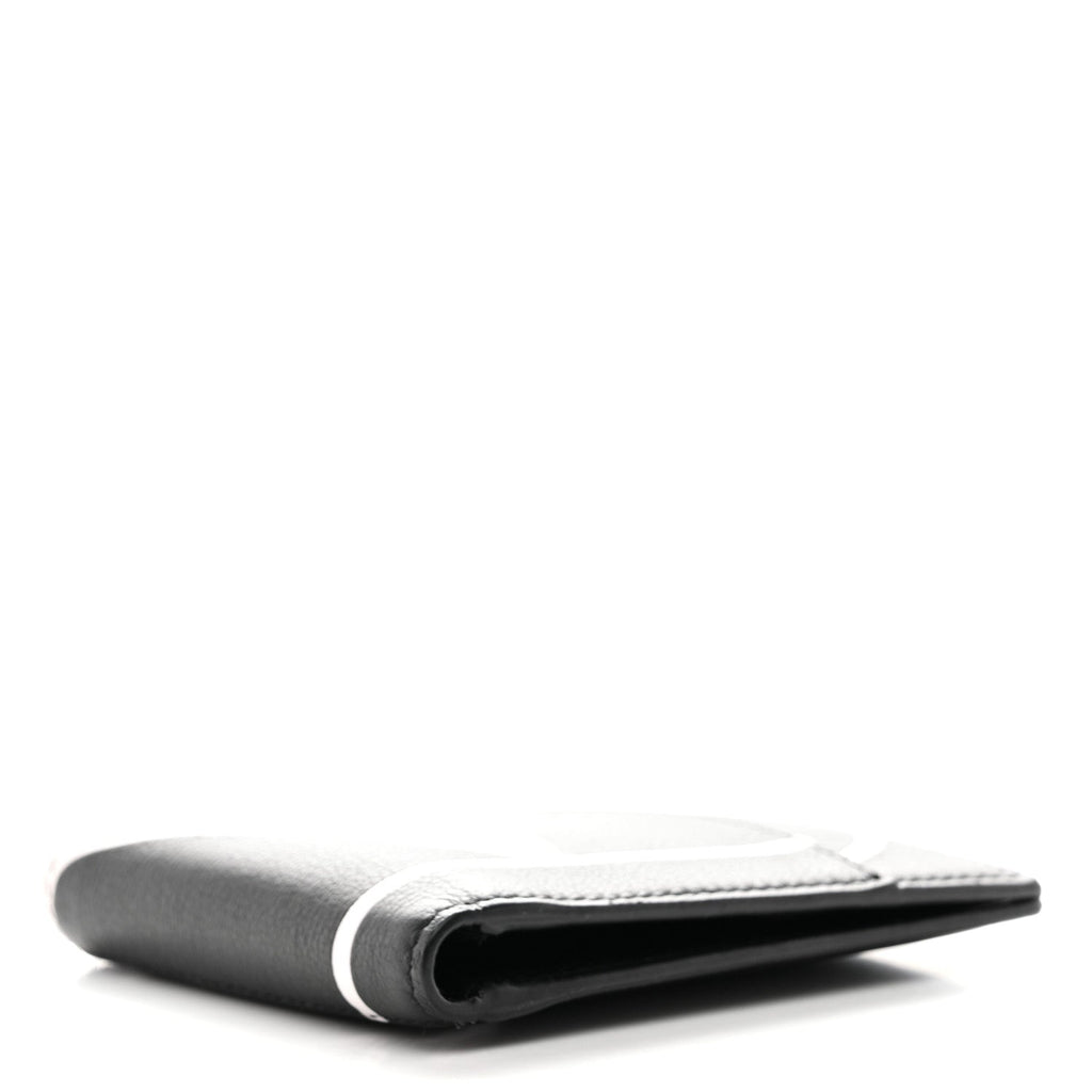 Calfskin Go Logo Bi-Fold Wallet Black