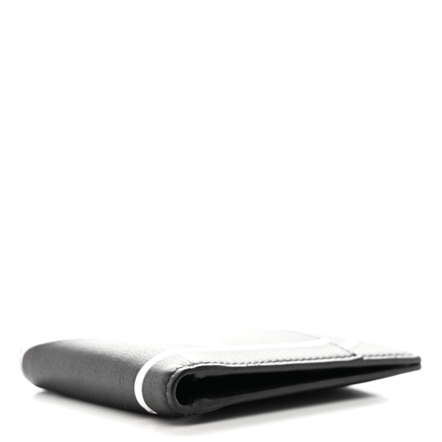 Calfskin Go Logo Bi-Fold Wallet Black