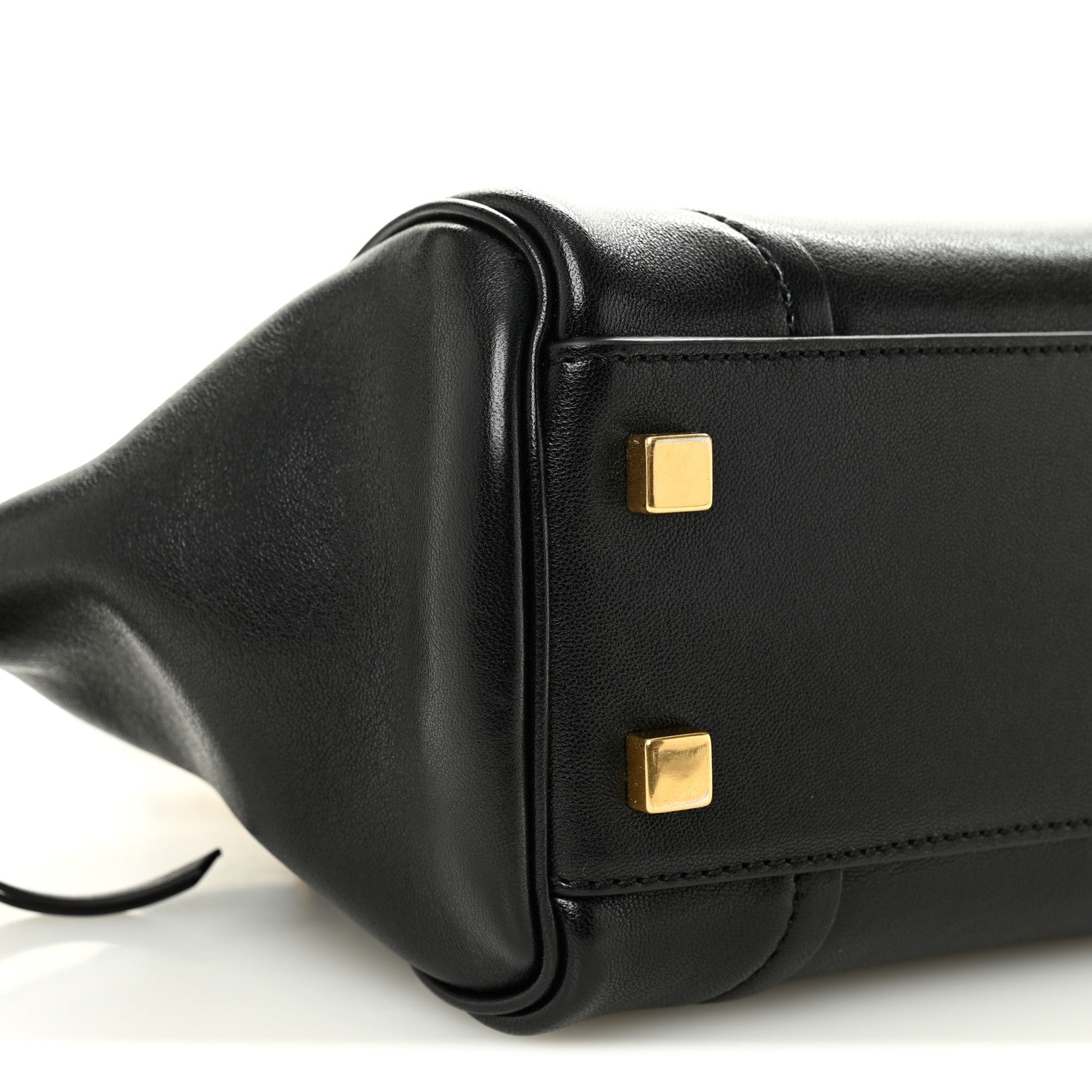 Supple Shiny Lambskin Little New Luggage Black