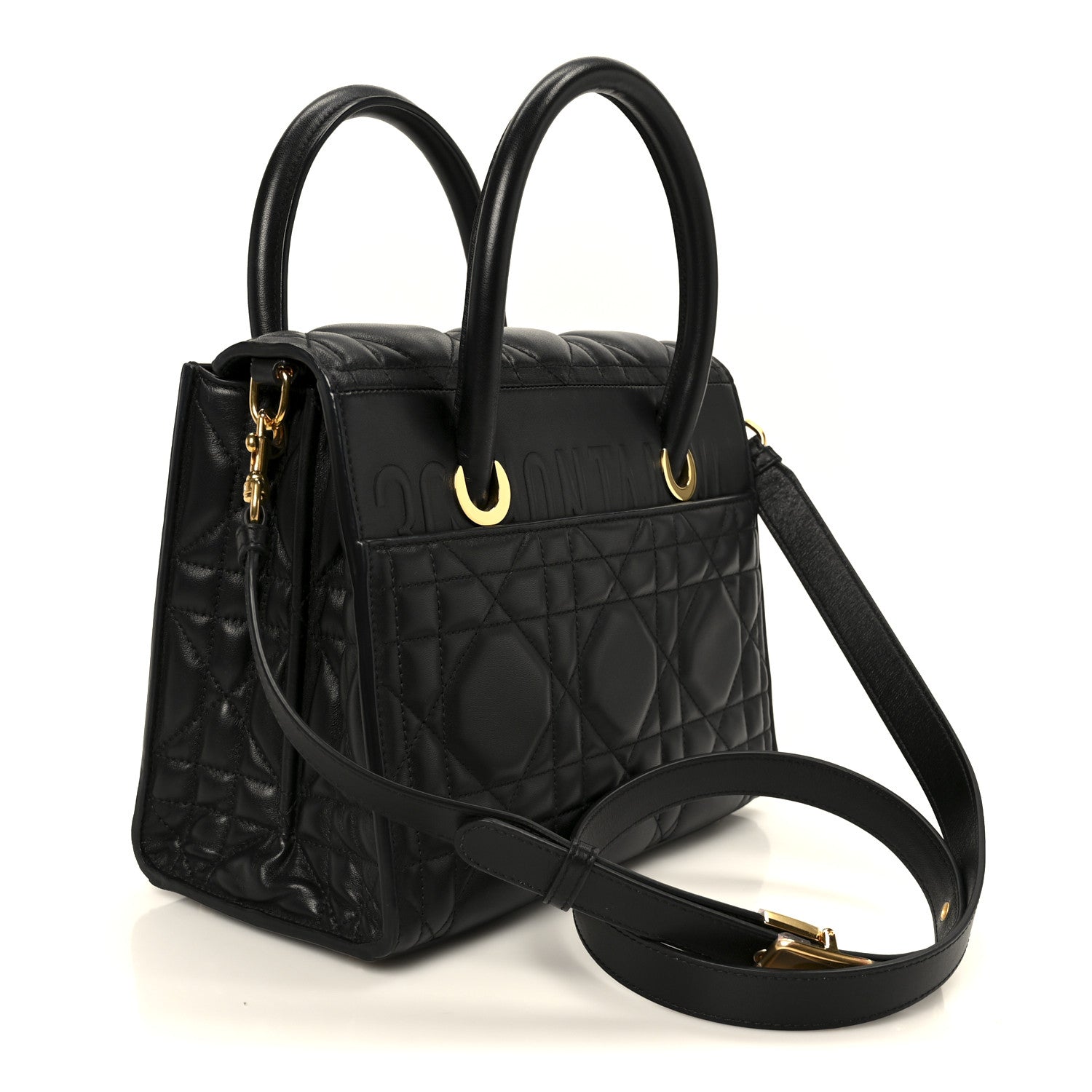 Calfskin Macrocannage Medium St. Honore Tote Black