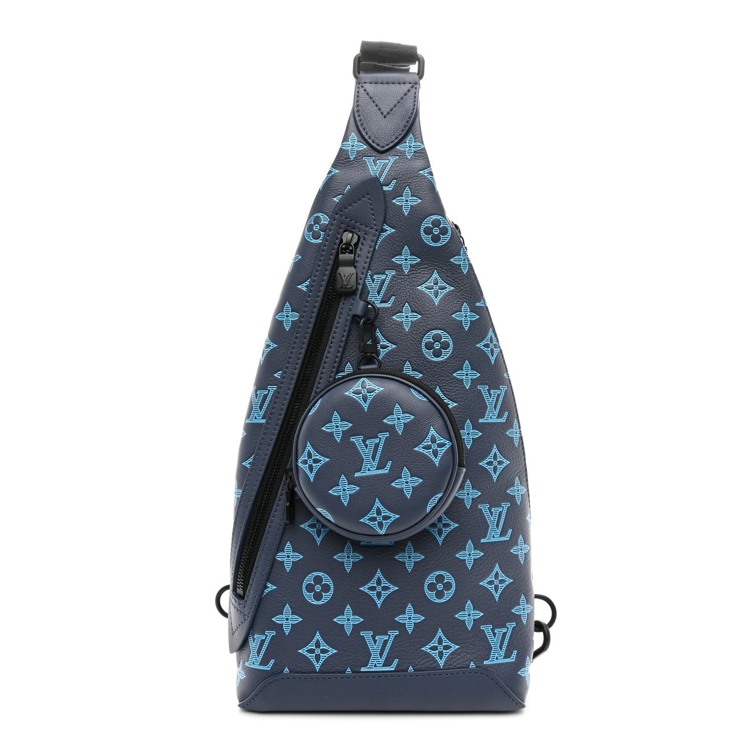 Monogram Shadow Duo Slingbag Navy River Blue
