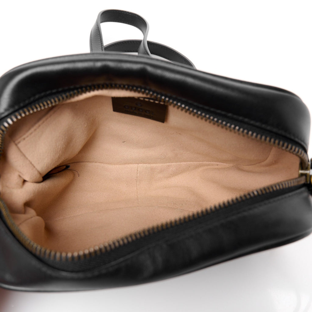 Calfskin Matelasse Mini GG Marmont Chain Shoulder Bag Black