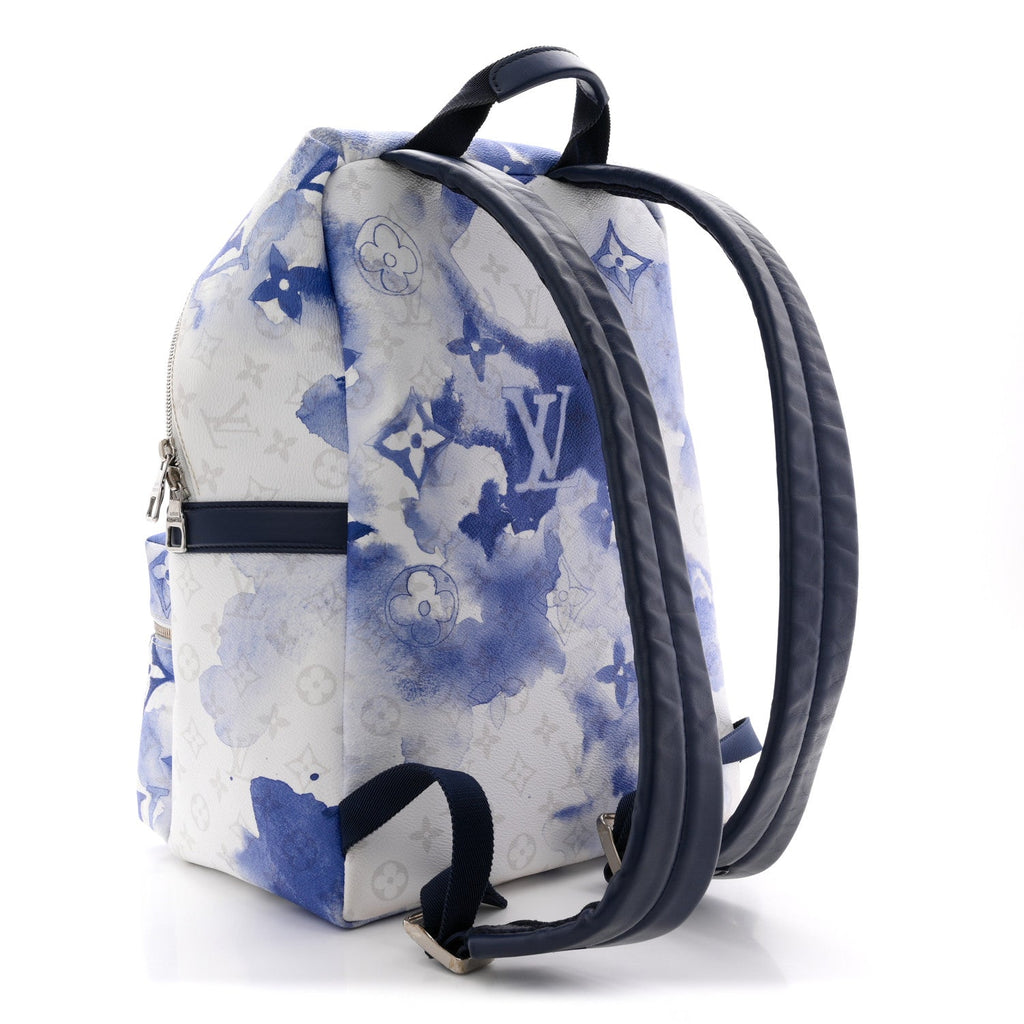 Monogram Watercolor Discovery Backpack Blue