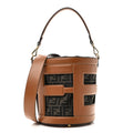 Nylon Vitello King Logo Step Out Bucket Bag Brandy