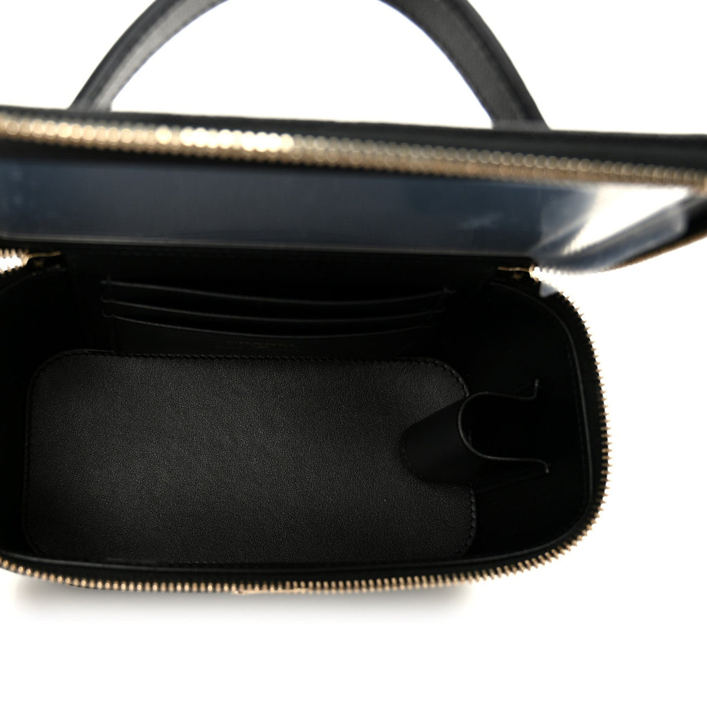 Caviar Quilted Top Handle Long Vanity Black