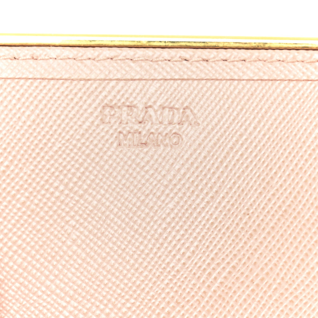 Saffiano Metal Bar Continental Flap Wallet Orchidea