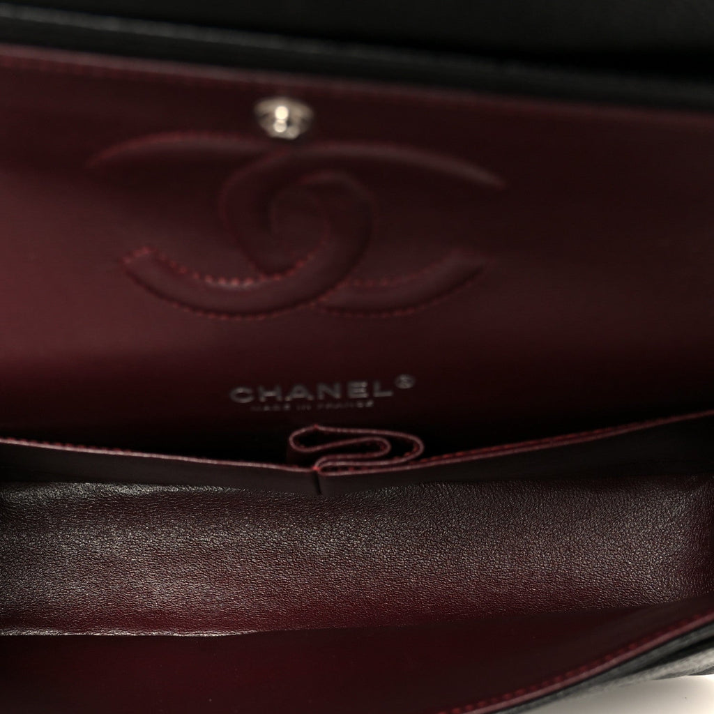 Caviar Quilted Medium Double Flap Black