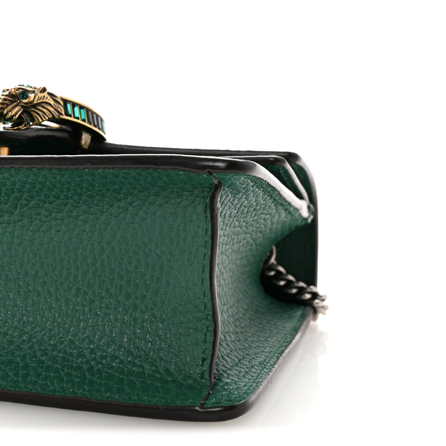 Dollar Calfskin Crystal Mini Dionysus Top Handle Bag Emerald