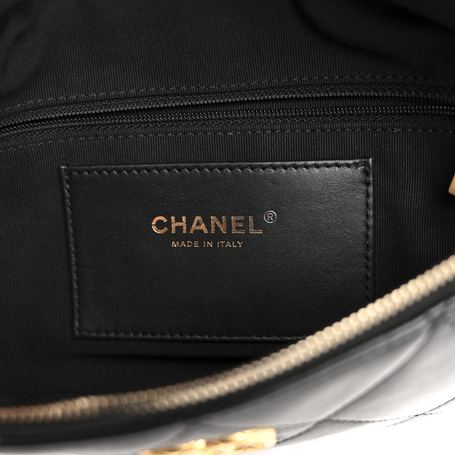 Lambskin Enamel Quilted Waist Bag Black