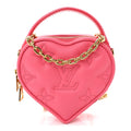 Calfskin Embroidered Monogram Pop My Heart Bag Pouch Dragon Fruit Pink