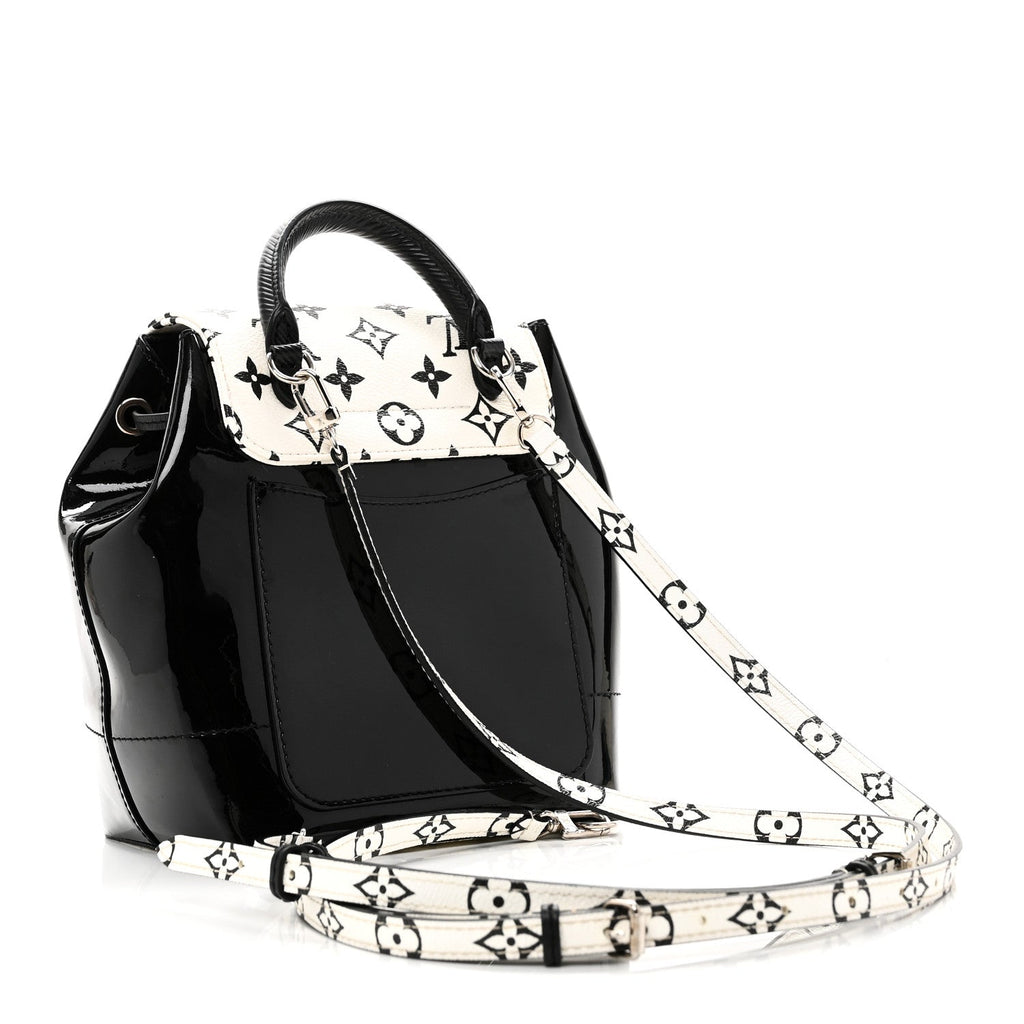 Patent Monogram Hot Springs Backpack Black White