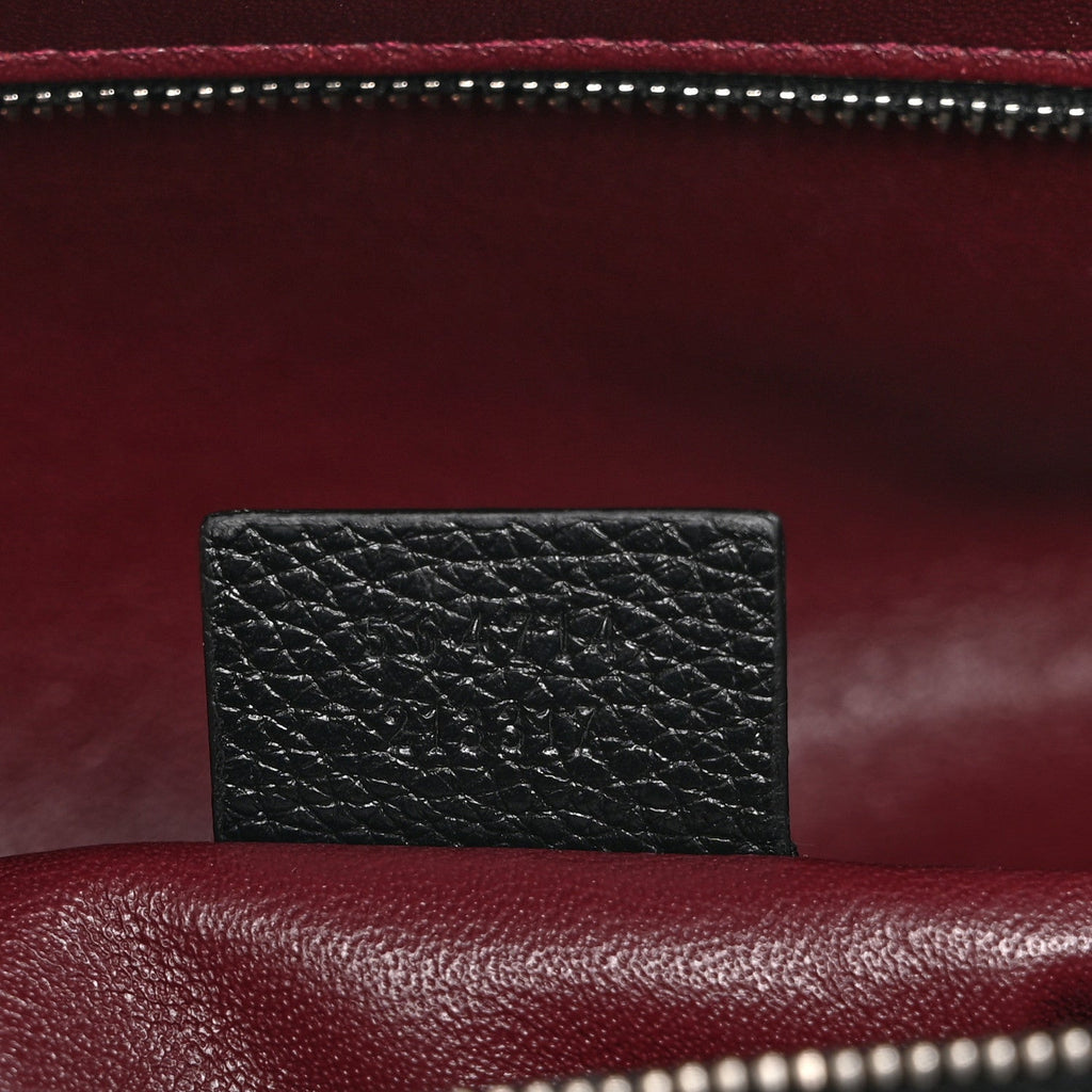 Grainy Calfskin Medium Zumi Top Handle Bag Black