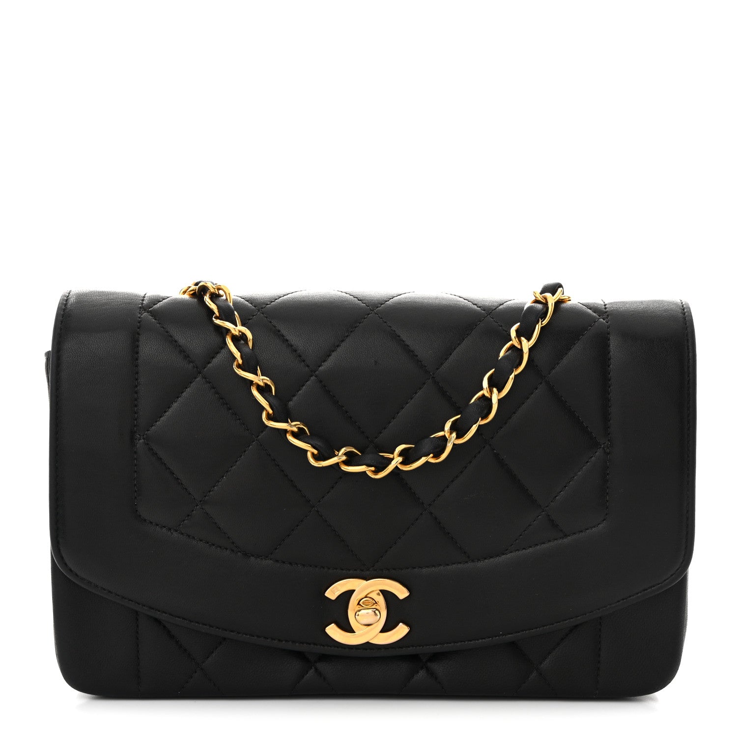 Lambskin Quilted Small Single Flap Black