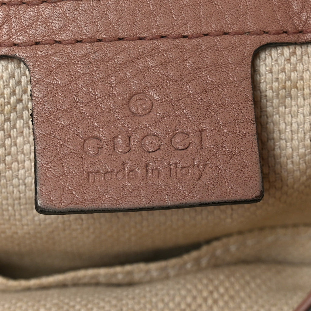 Pebbled Calfskin Medium Soho Flap Crossbody Pale Pink