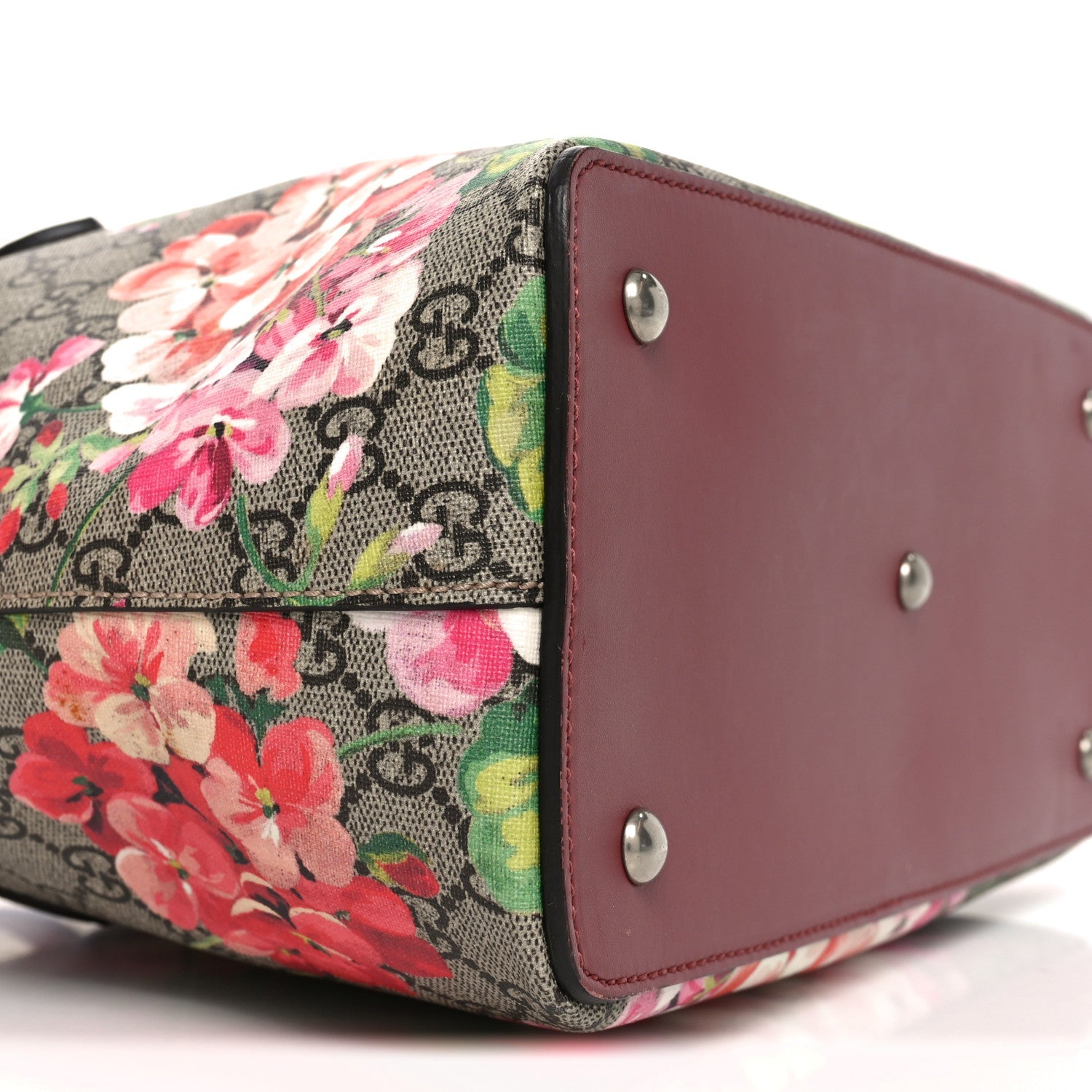 GG Supreme Monogram Blooms Linea A Foldover Tote Beige Multicolor Dry Rose