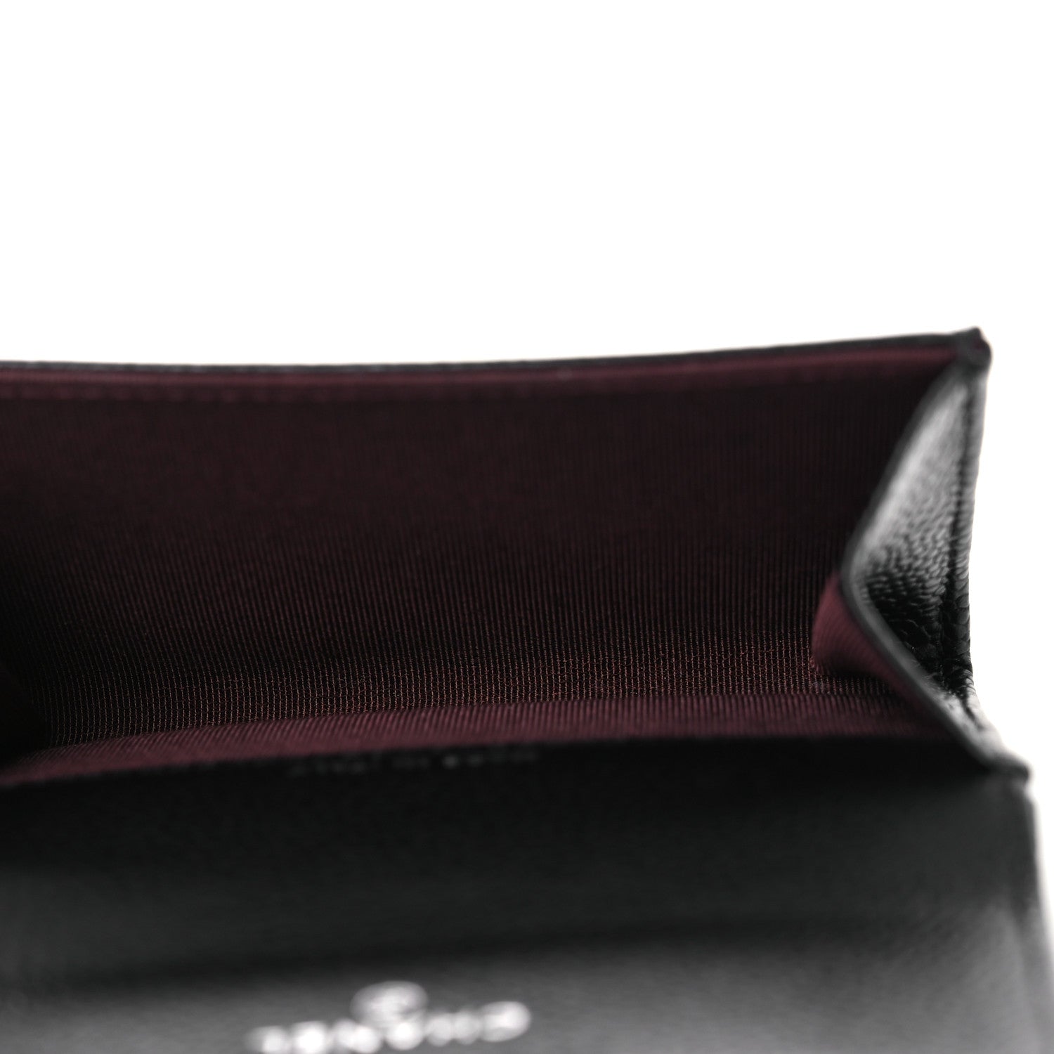 Caviar Quilted Flap  Holder Wallet Black