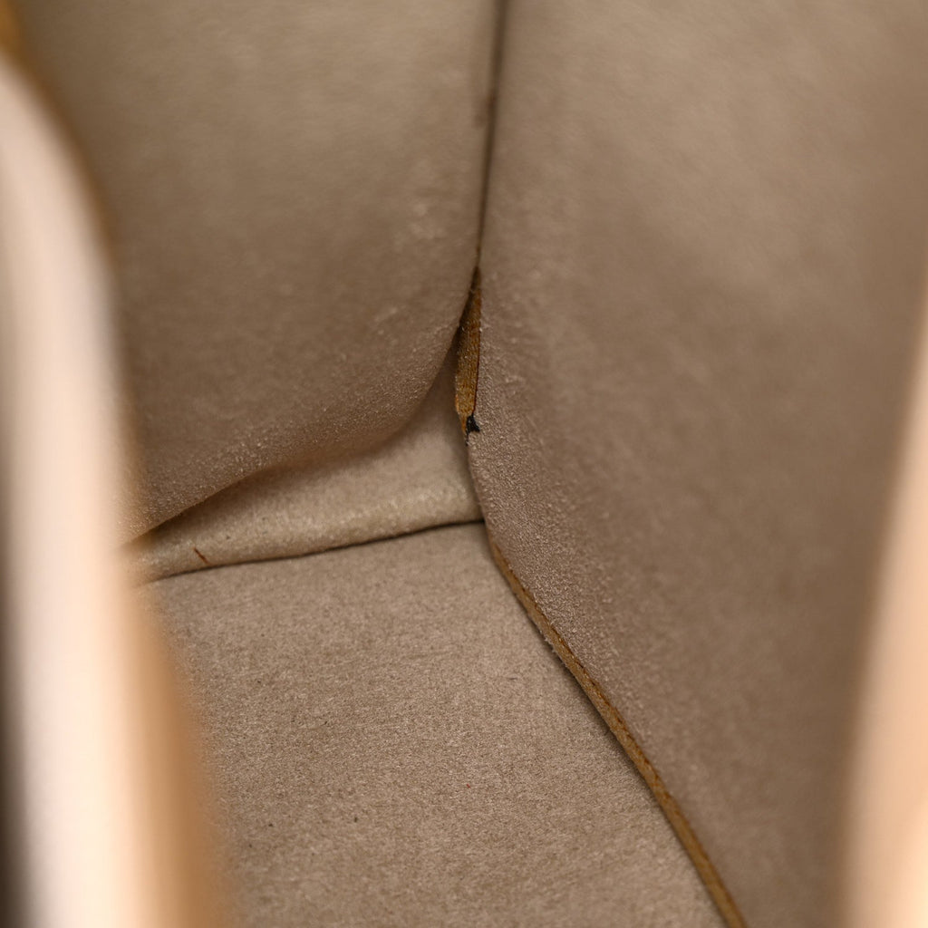 Brushed Off Calfskin Iconic Large Top Handle Bag Camel