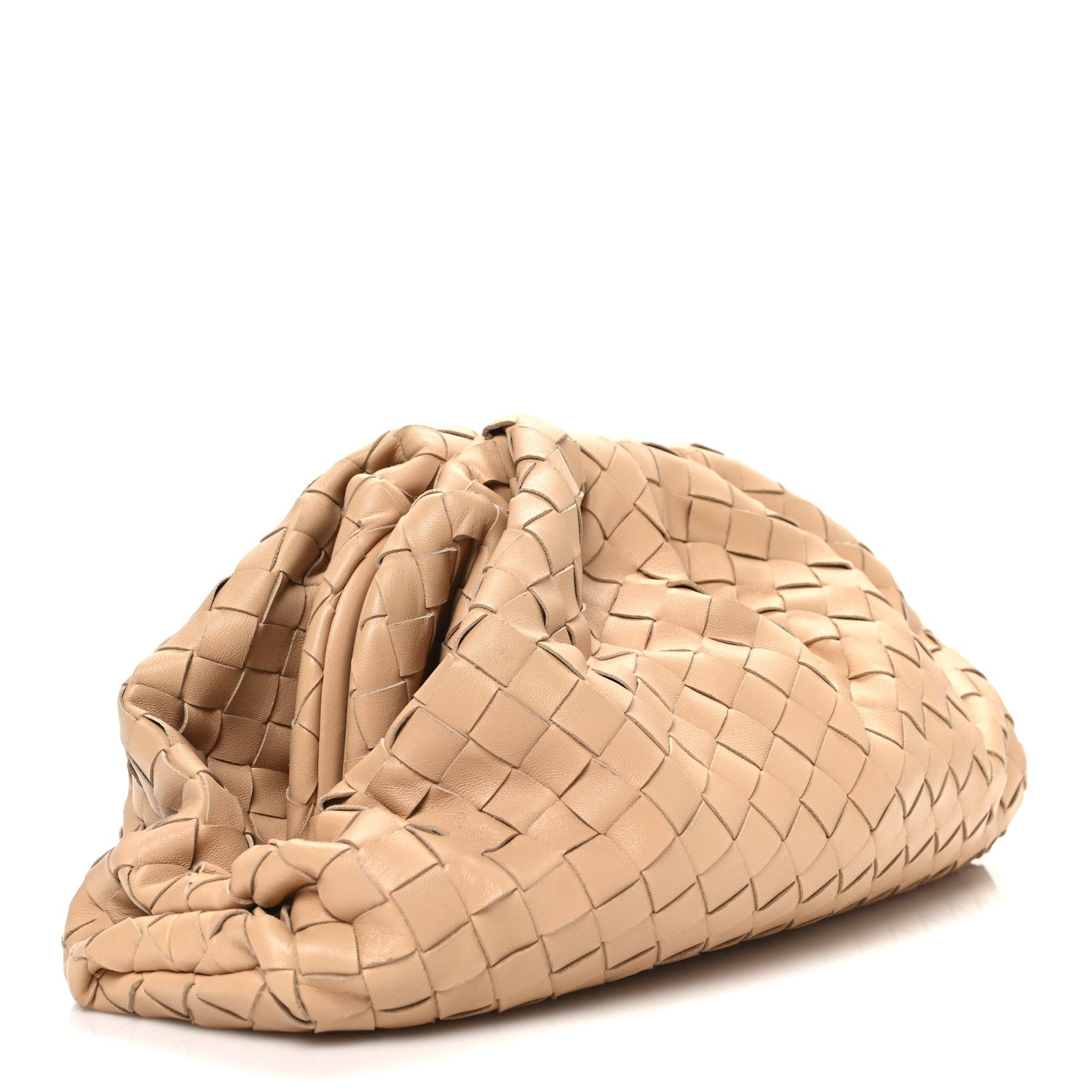 Nappa Maxi Intrecciato The Pouch Oversized Clutch Almond