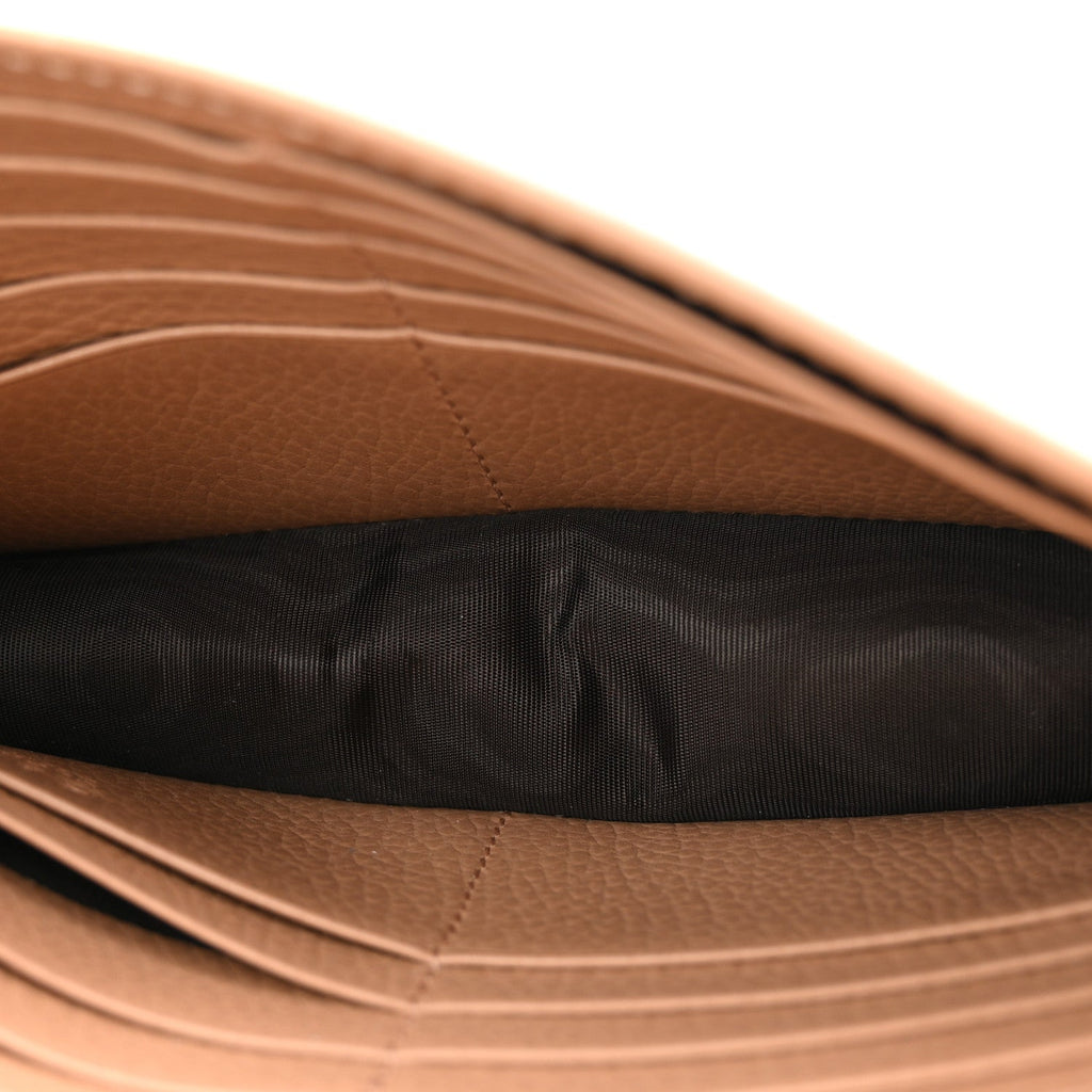 Dollar Calfskin Interlocking G Chain Wallet Camelia