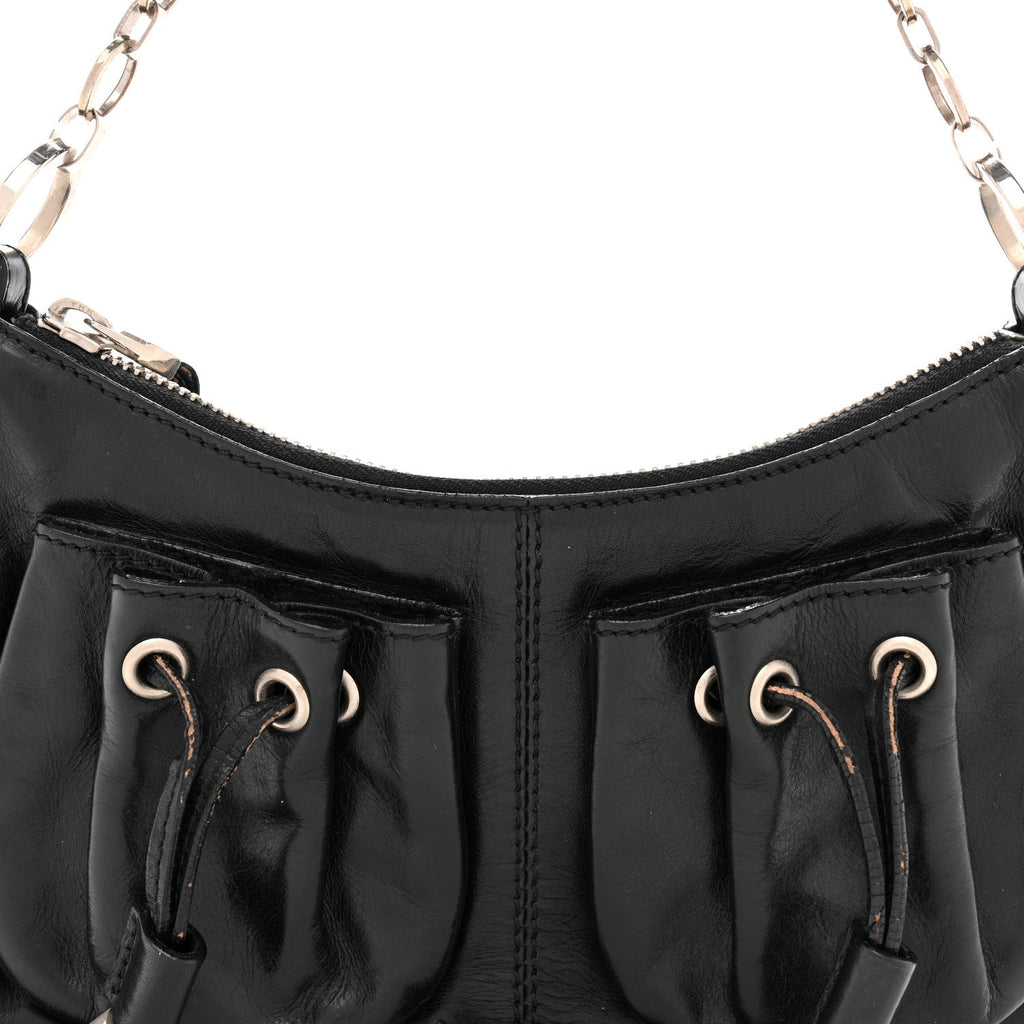 Lambskin Tassel Hobo Black