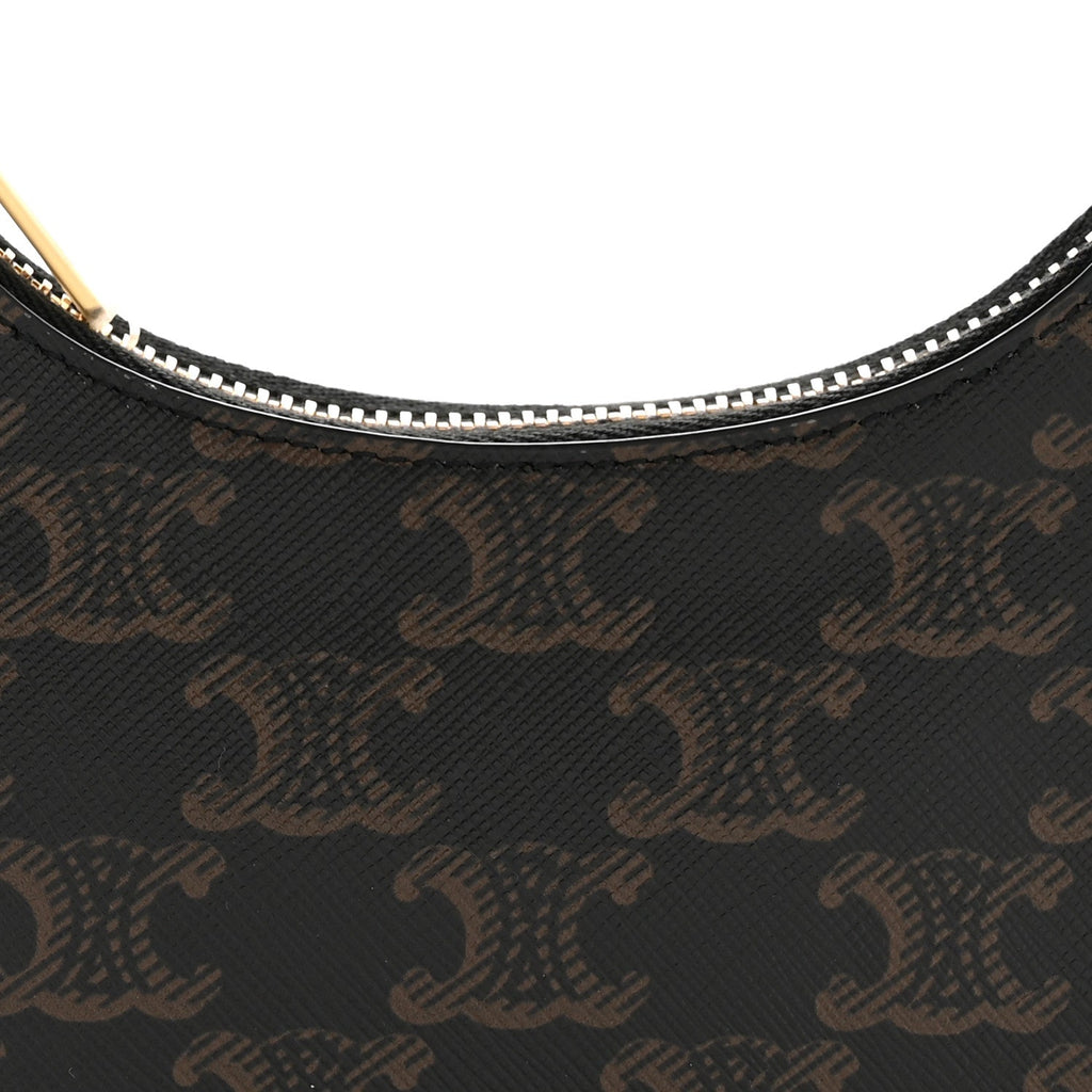Canvas Calfskin Mini Ava Triomphe Shoulder Bag Tan