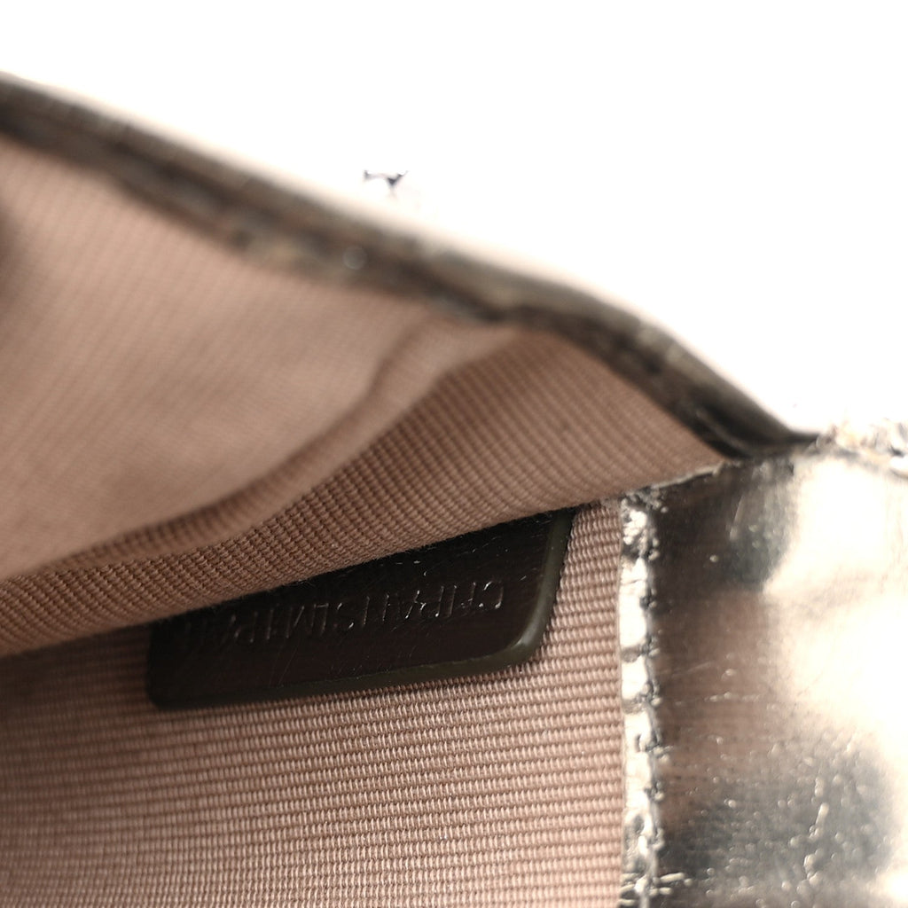 Patent Nova Check Mini Crossbody Bag Pewter