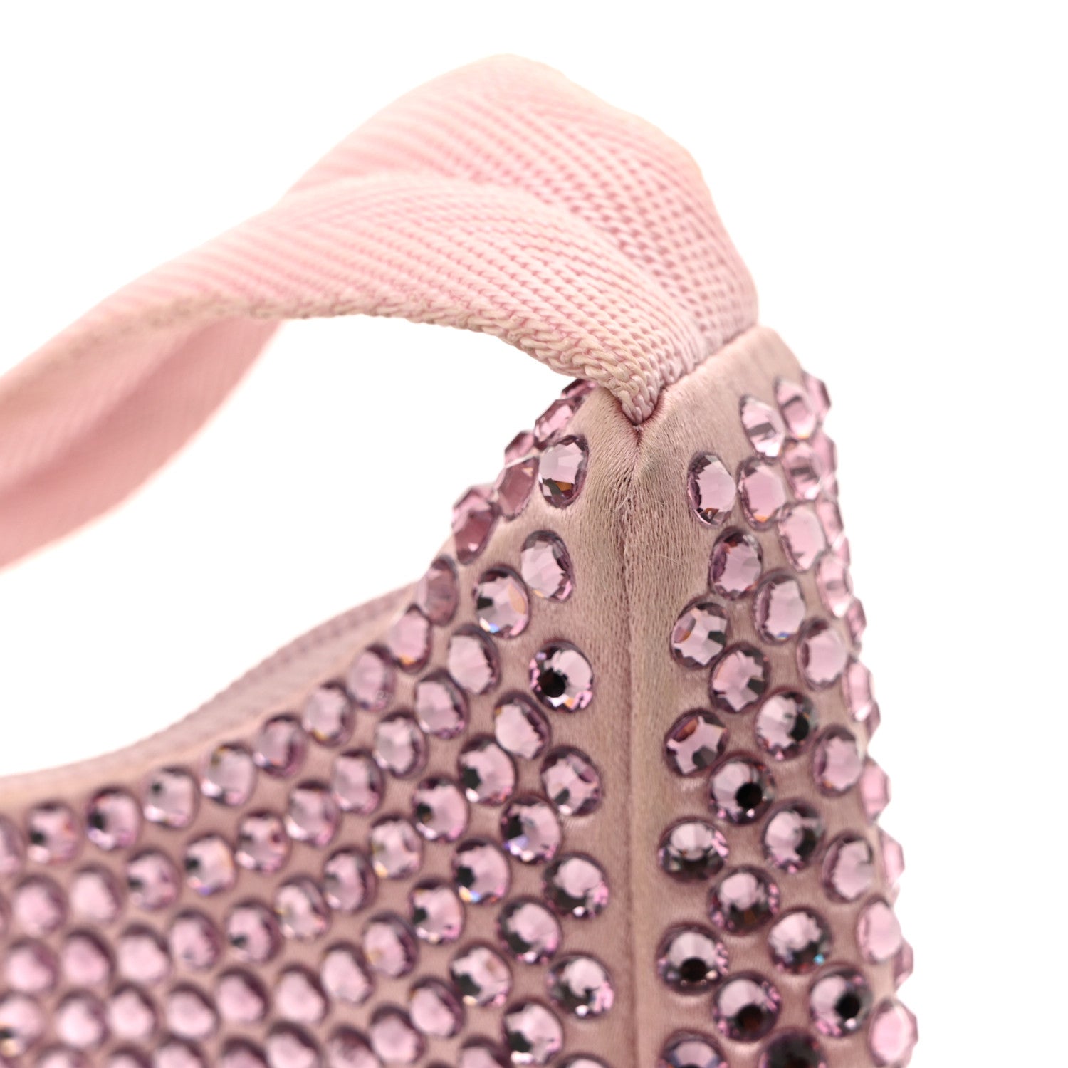 Satin Crystal Mini Re-Edition 2000 Bag Alabastro