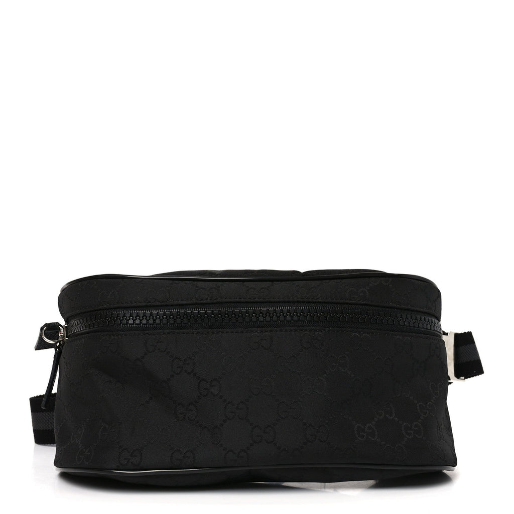Nylon Monogram Fanny Pack Belt Bag Black