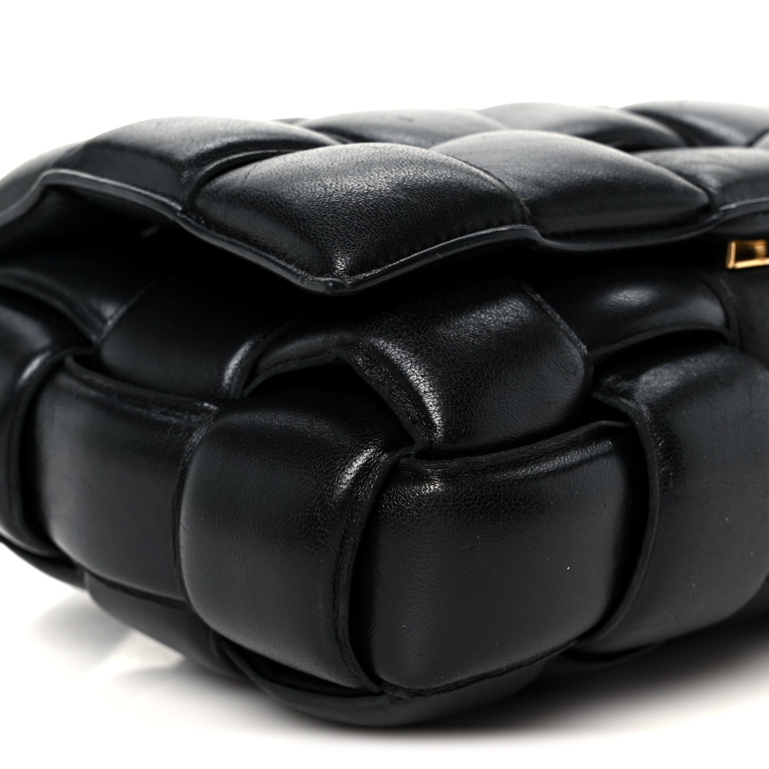 Nappa Maxi Intreccio Padded Cassette Crossbody Bag Black