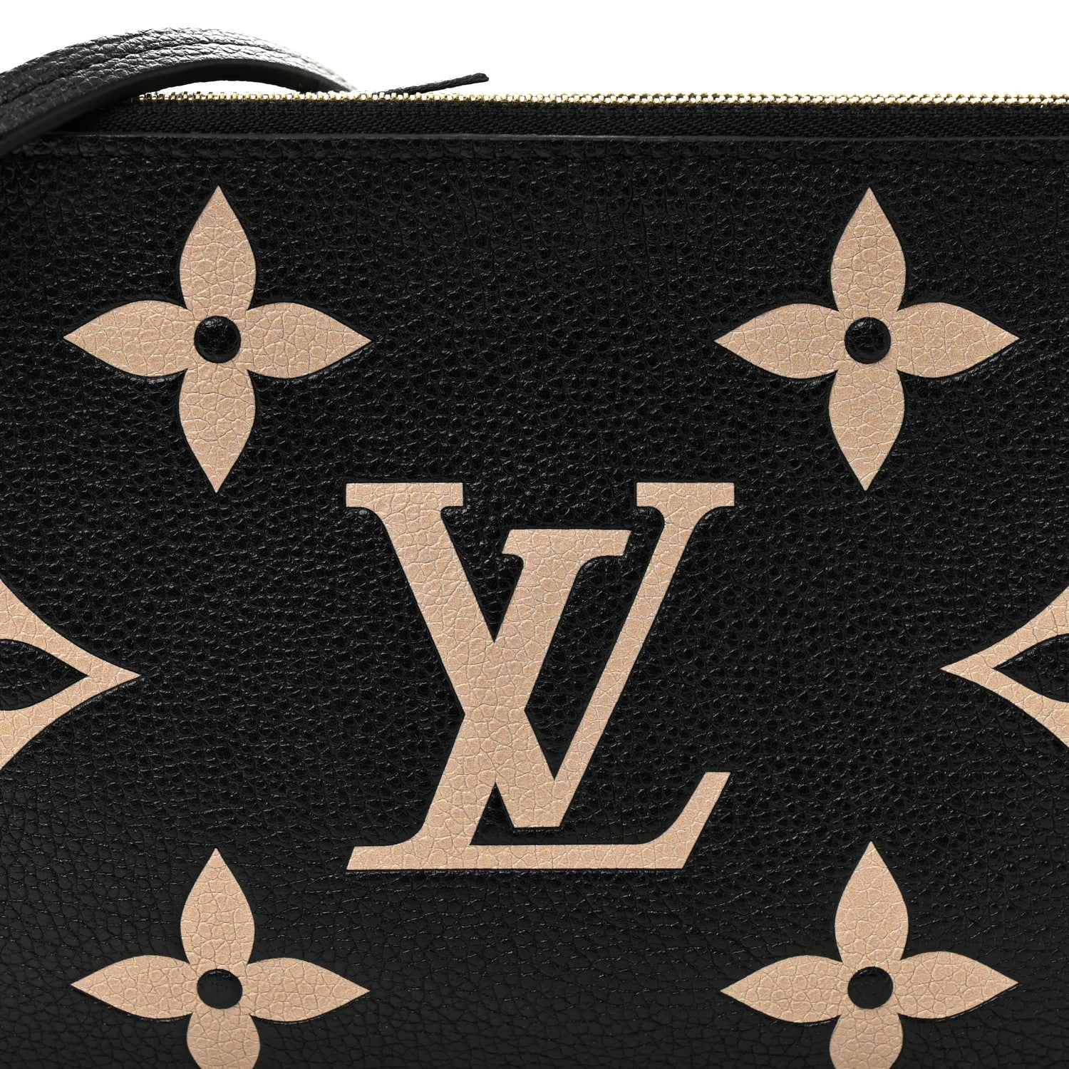 Empreinte Monogram Giant Double Zip Pochette Black Cream