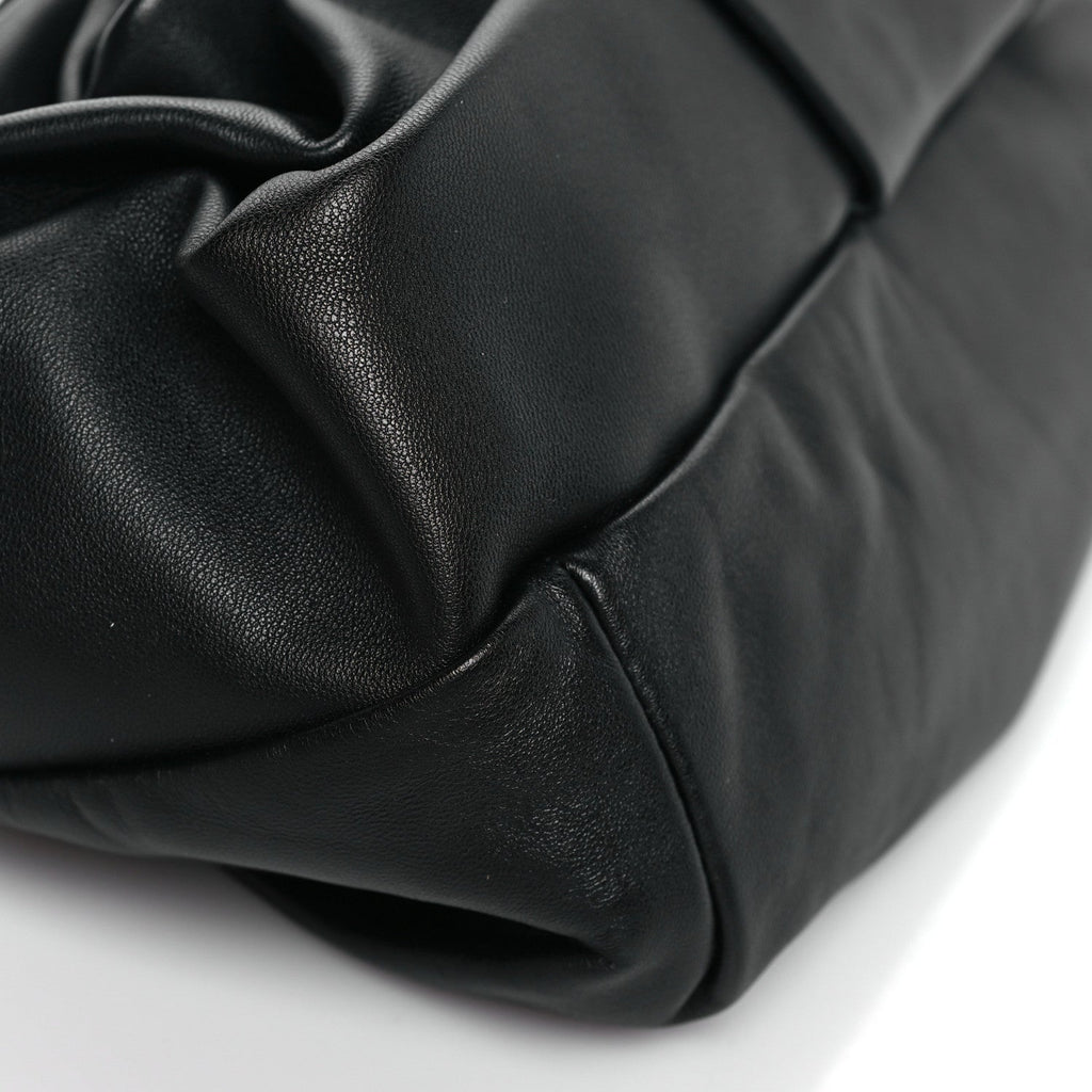 Lambskin Rose Clutch Black
