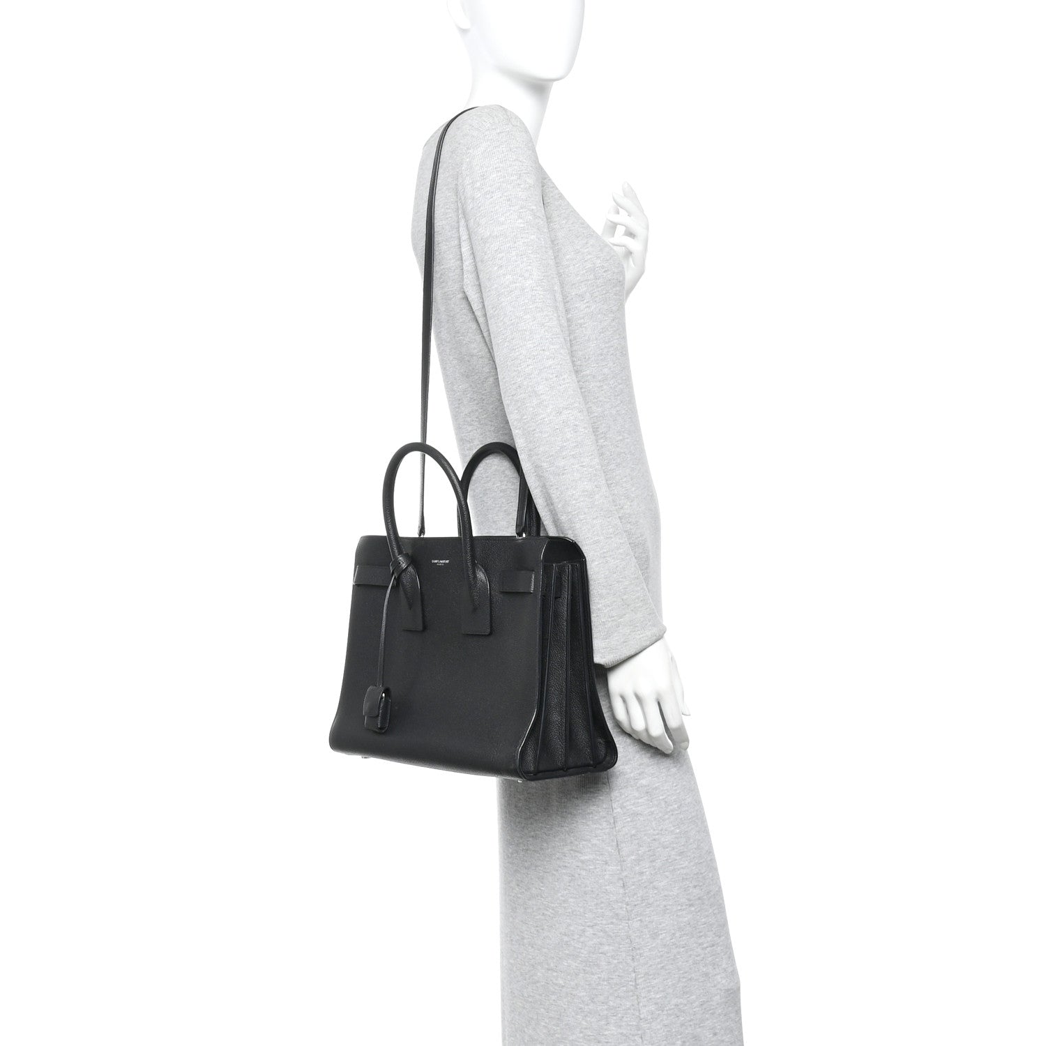 Grained Calfskin Small Sac De Jour Black