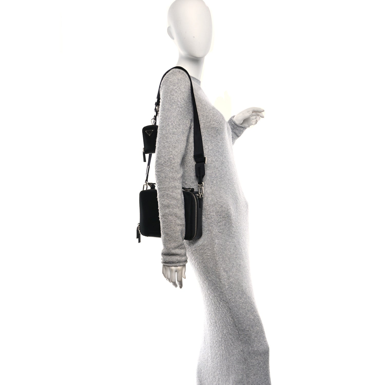 Spazzolato Medium Brique Crossbody Bag Black
