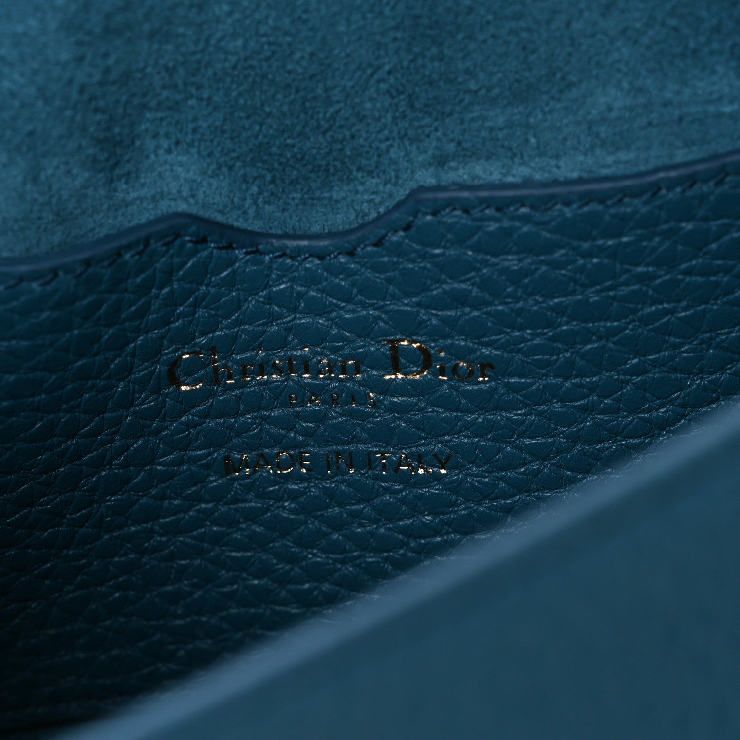 Grained Calfskin Medium Bobby Flap Steel Blue