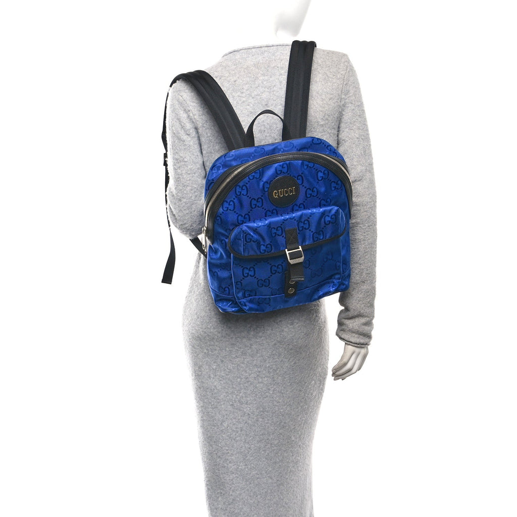 Econyl Nylon Monogram Off The Grid Backpack Guilted Blue Black