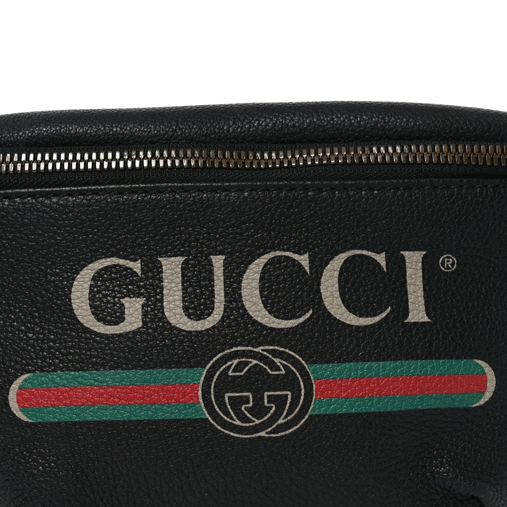 Grained Calfskin Logo Belt Bag Black